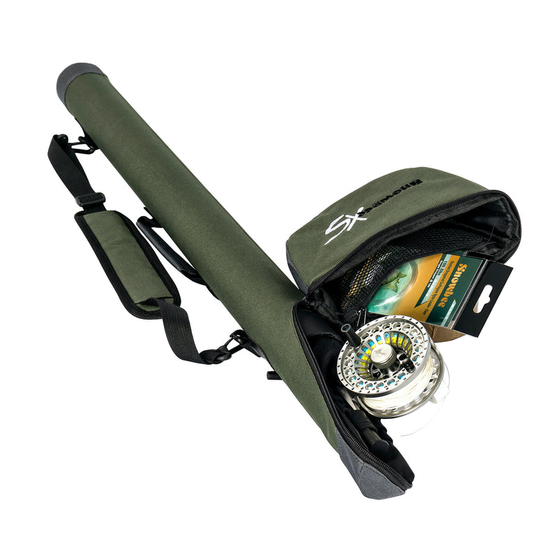 Fly Rod Case Fishing Rod Case Water-Resistant Canvas Fishing Rod Tube Case  Fly Fishing Rod Gear Bag Durable Carry Case