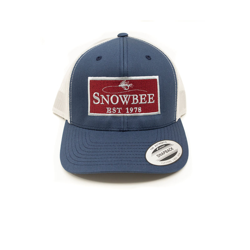 Silver/Blue Fly Badge Retro Trucker Hat – Snowbee USA